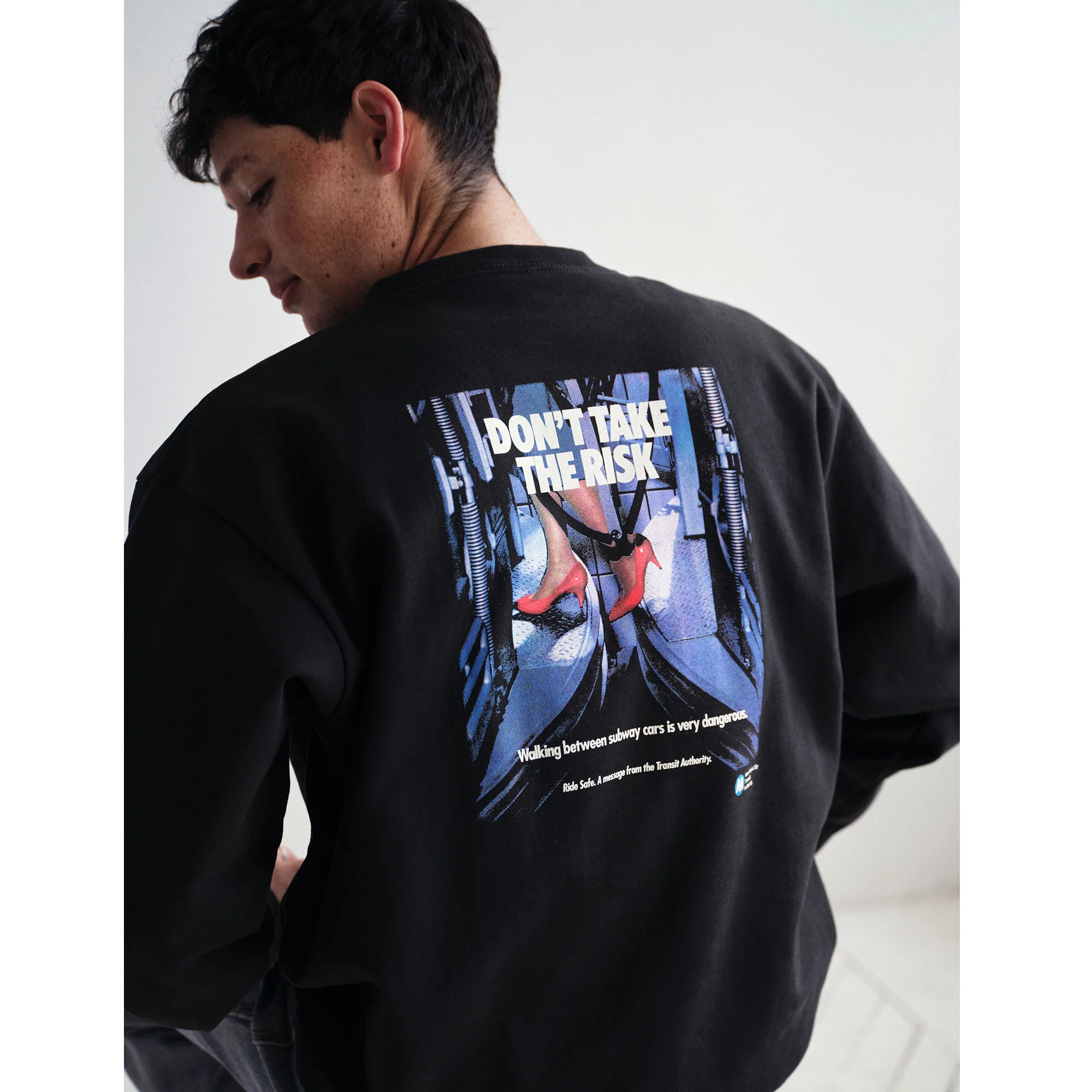 MTA Don't Take the Risk Poster Crewneck - Image 6
