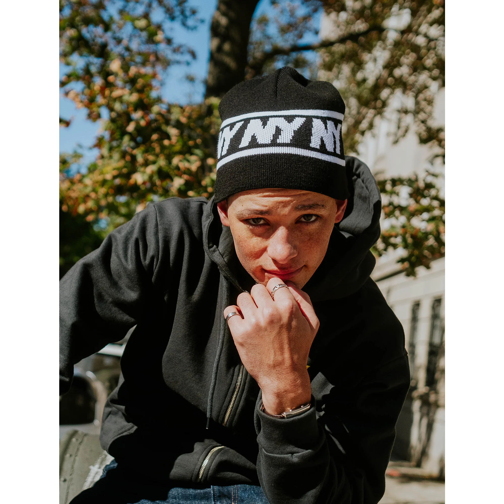 NY Speed Logo Skullcap Beanie - Image 5