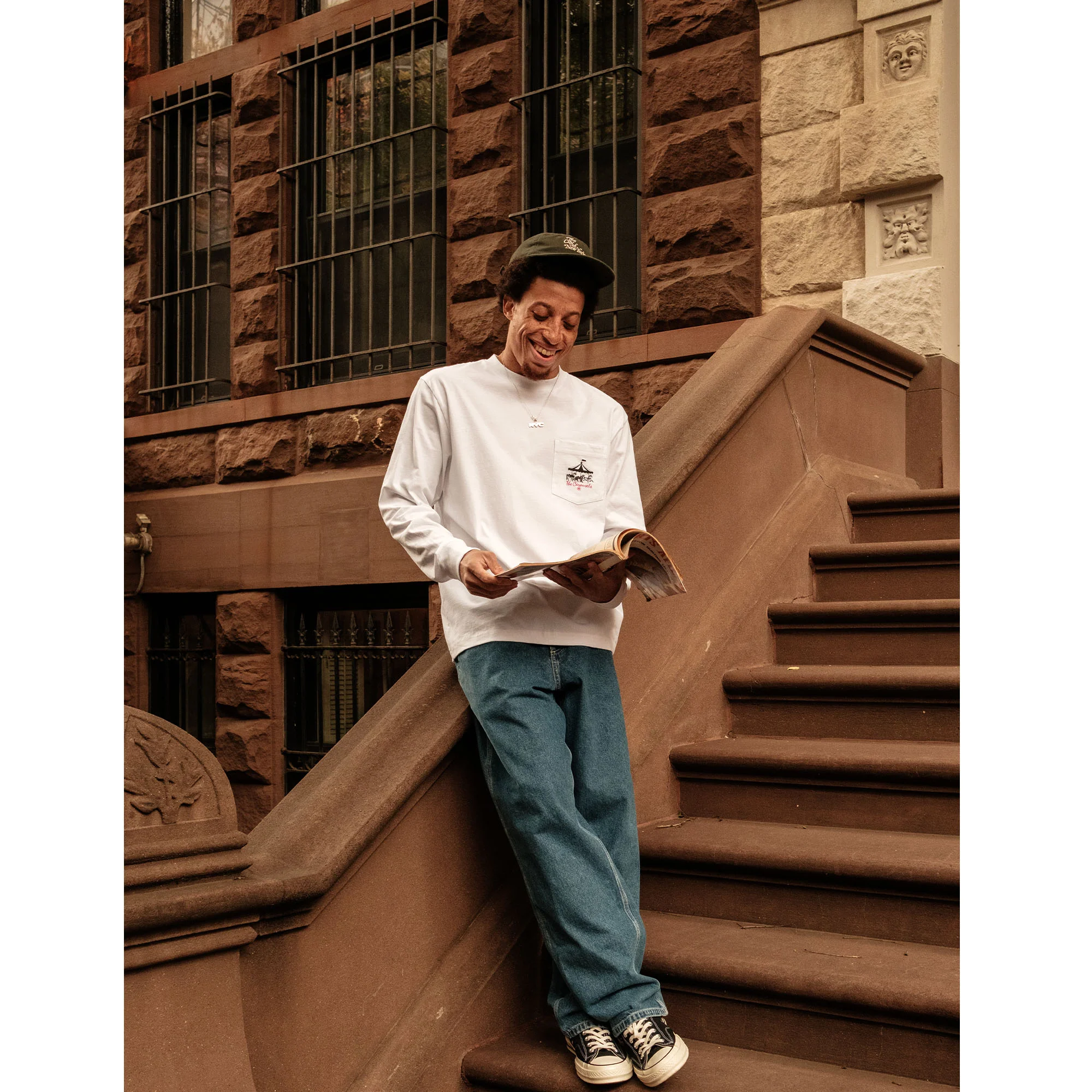 Parks Carousel Long Sleeve Pocket T-Shirt - Image 7