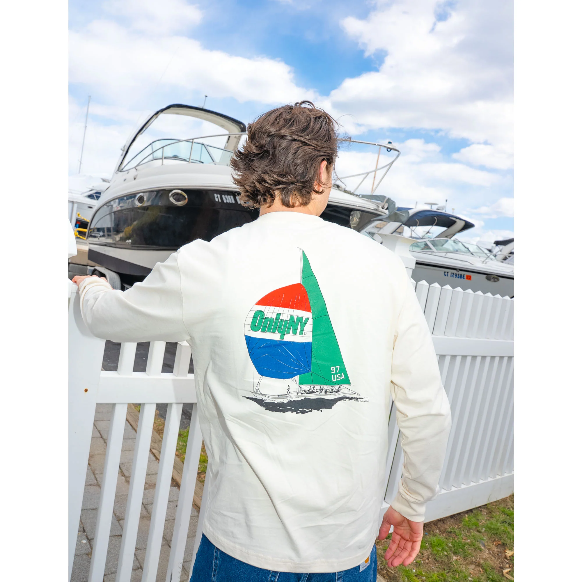 Sailing USA Long Sleeve T-Shirt - Image 2